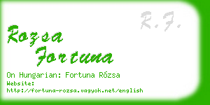 rozsa fortuna business card